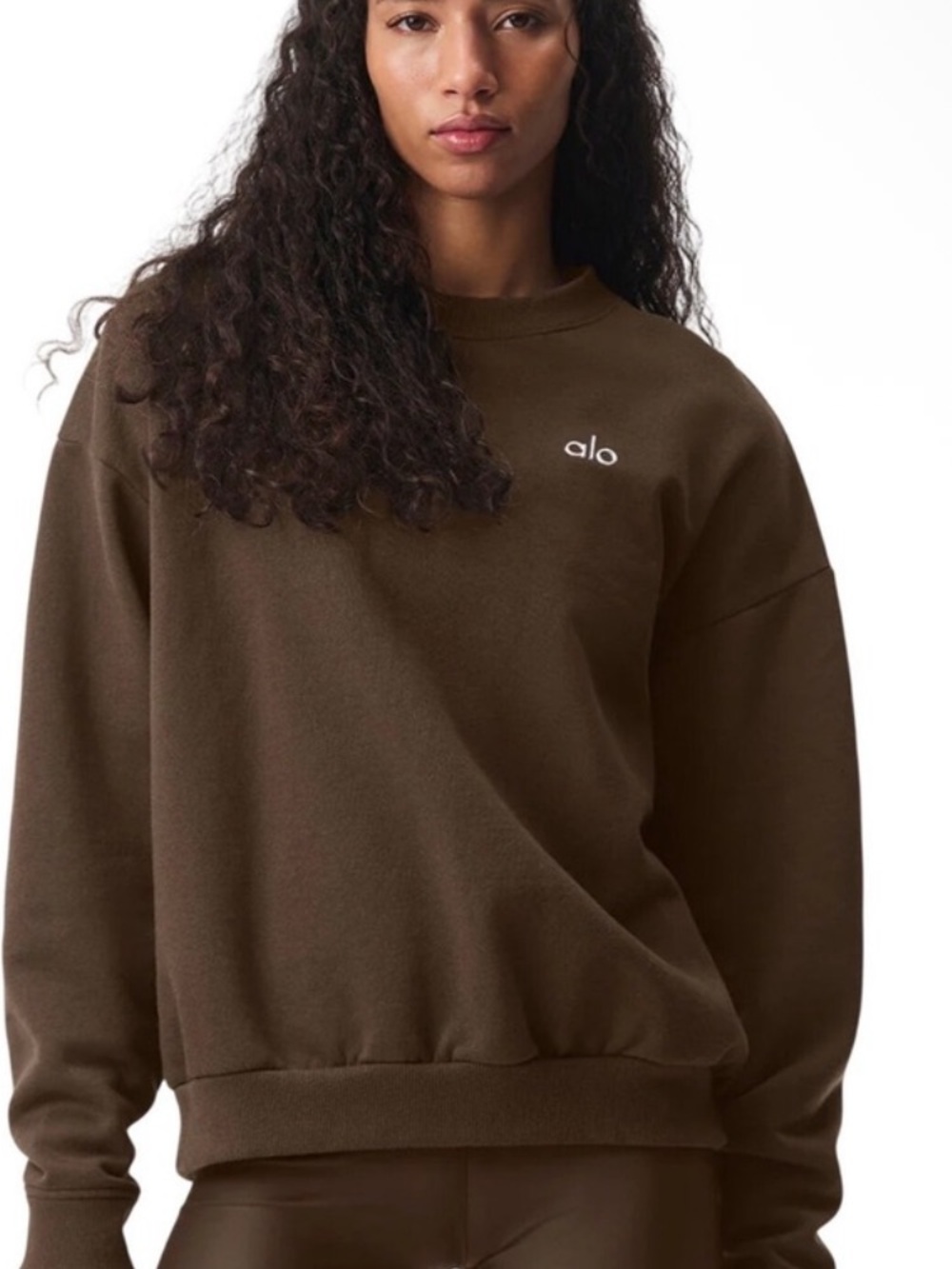 ALO Yoga Women's Crewneck Sweatshirt ESPRESSO! New! S